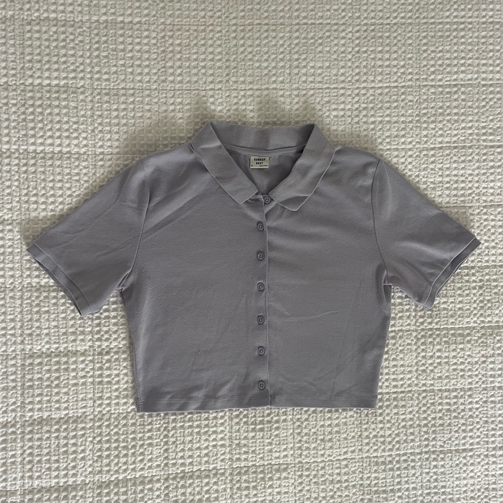 Aritzia Sunday Best Light Purple Audio Top